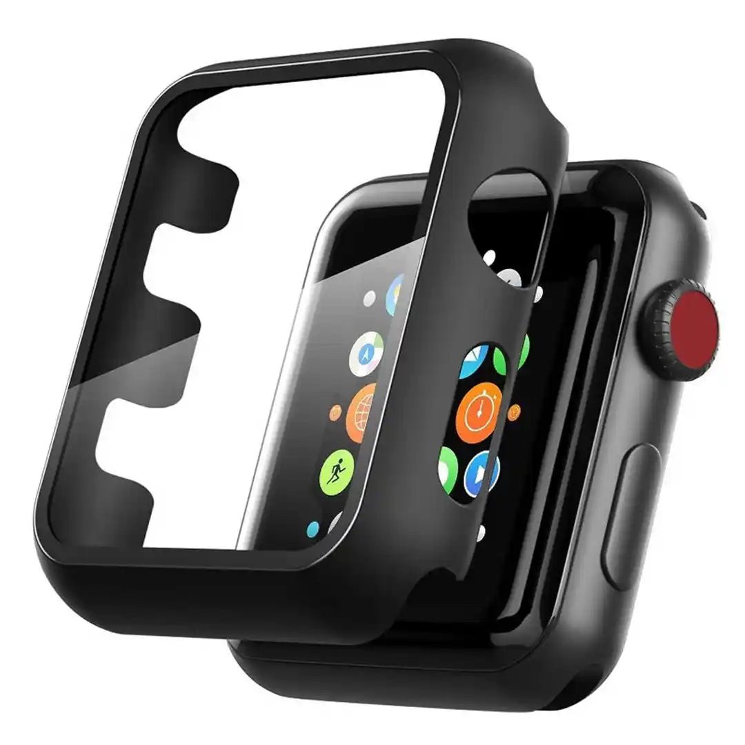 CULT-OF-PERSONALITY-Screen-Protector-Case-for-iWatch-Series-1-2-3-38-mm-Black_1 ZORVEX - CLASSIC CASE WITH SCREEN PROTECTOR FOR APPLE WATCH SERIES (1/2/3)- 38 MM - BLACK - Image 1