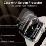 ZORVEX - CLASSIC CASE WITH SCREEN PROTECTOR FOR APPLE WATCH SERIES 7 - 41 MM - CLEAR - Image 2