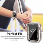 ZORVEX - CLASSIC CASE WITH SCREEN PROTECTOR FOR APPLE WATCH SERIES 7 - 41 MM - CLEAR - Image 6