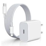 ZORVEX - 20W USB C TYPE ADAPTER & USB C TO LIGHTNING CHARGING CABLE COMPATIBLE WITH APPLE DEVICES - WHITE